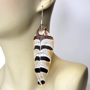 Eagle Print Feather Earrings